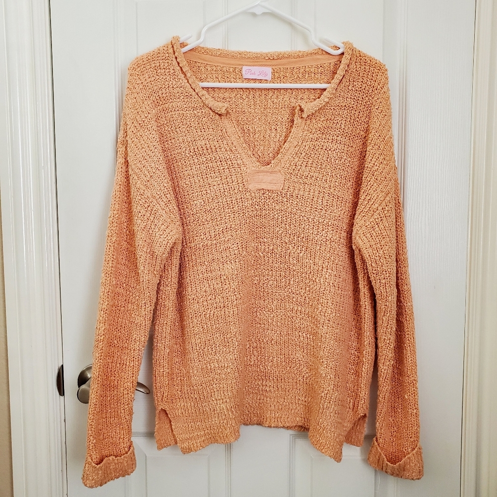 NWOT Pink Lily | This Time Around Peach Sweater - Picture 2 of 6